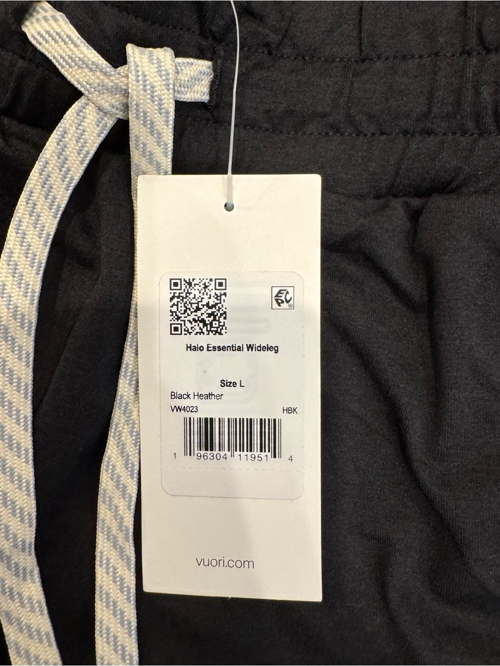Vuori Halo Essential Wideleg Pants Black Heather L - Picture 6 of 7